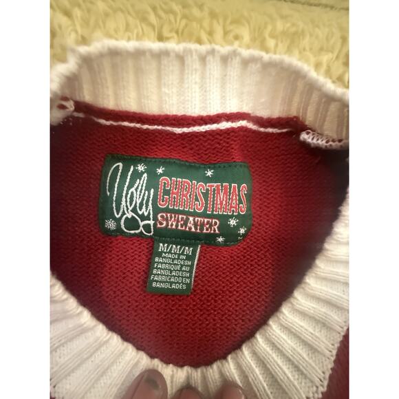 Ugly Christmas Sweater Men's Red Knit Holidays Santa Classic Party Medium - Picture 8 of 8